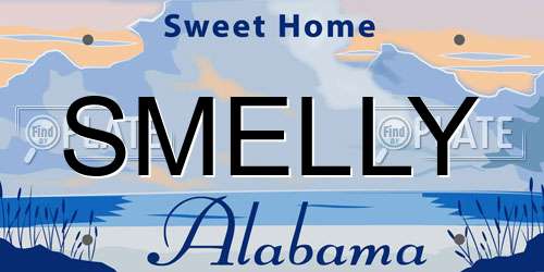 SMELLY Alabama License Plate