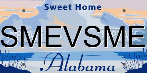 SMEVSME Alabama License Plate