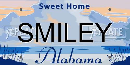 SMILEY Alabama License Plate