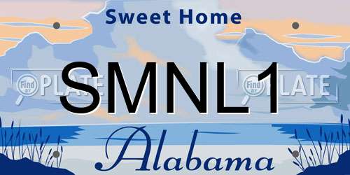 SMNL1 Alabama License Plate