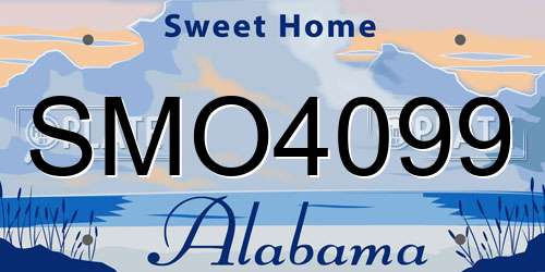 SMO4099 Alabama License Plate