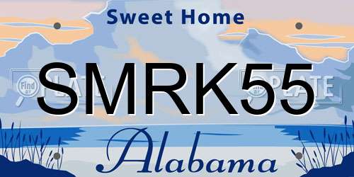 SMRK55 Alabama License Plate