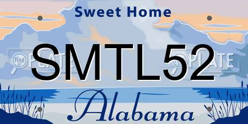 SMTL52 Alabama License Plate