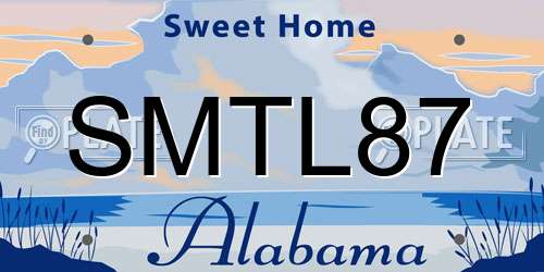 SMTL87 Alabama License Plate