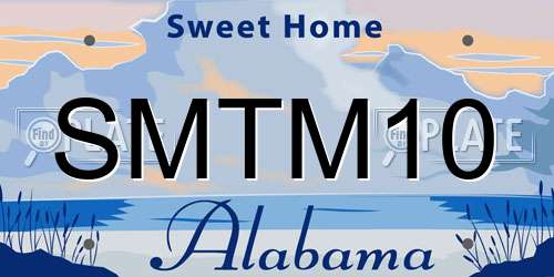 SMTM10 Alabama License Plate