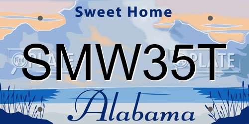 SMW35T Alabama License Plate