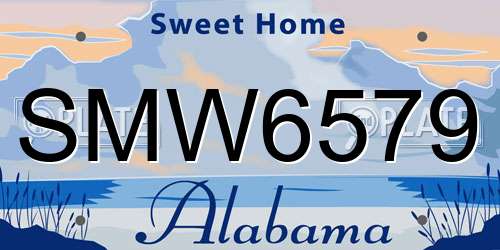 SMW6579 Alabama License Plate