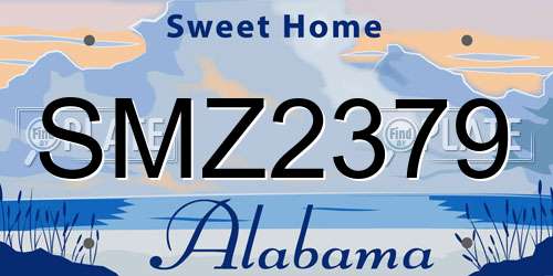 SMZ2379 Alabama License Plate