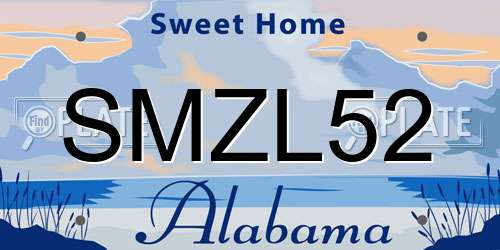 SMZL52 Alabama License Plate