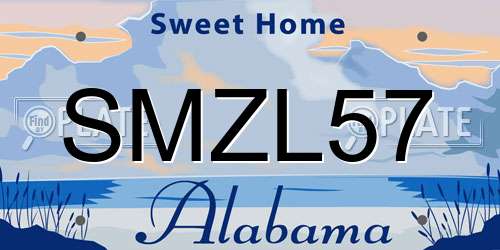 SMZL57 Alabama License Plate
