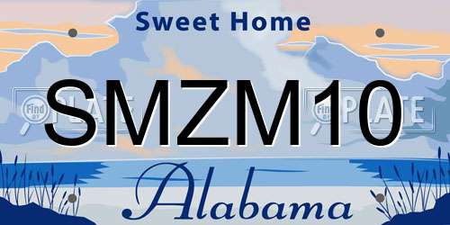 SMZM10 Alabama License Plate