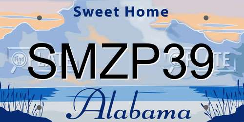 SMZP39 Alabama License Plate