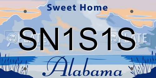 SN1S1S Alabama License Plate
