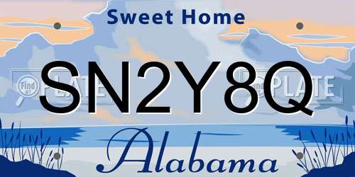 SN2Y8Q Alabama License Plate