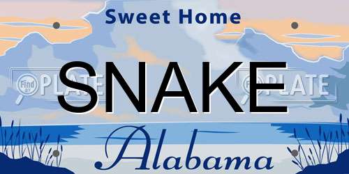 SNAKE Alabama License Plate
