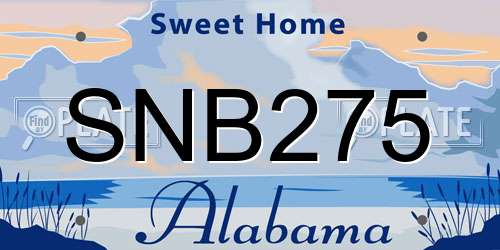 SNB275 Alabama License Plate