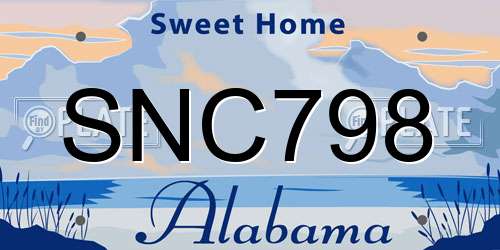 SNC798 Alabama License Plate