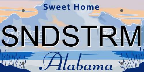 SNDSTRM Alabama License Plate