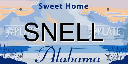 SNELL Alabama License Plate