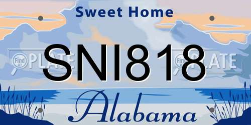 SNI818 Alabama License Plate