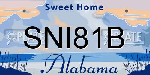 SNI81B Alabama License Plate