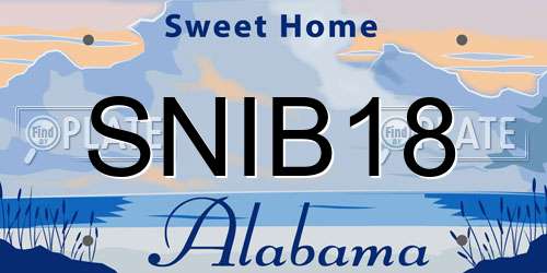 SNIB18 Alabama License Plate