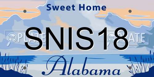 SNIS18 Alabama License Plate