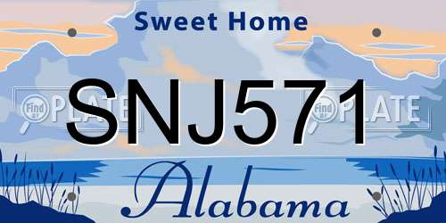 SNJ571 Alabama License Plate