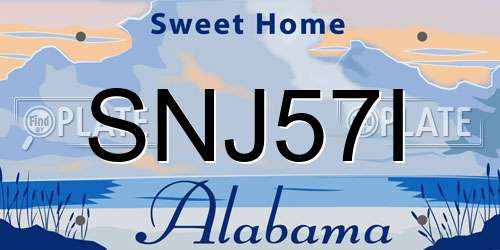 SNJ57I Alabama License Plate