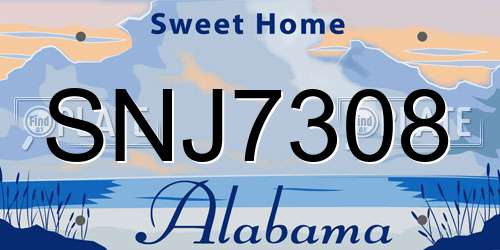 SNJ7308 Alabama License Plate