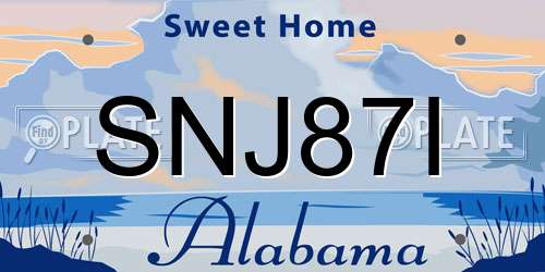 SNJ87I Alabama License Plate