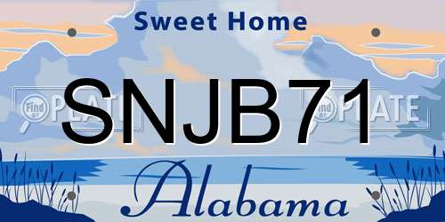 SNJB71 Alabama License Plate