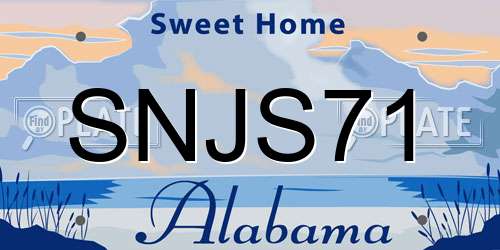 SNJS71 Alabama License Plate