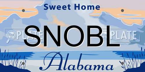 SNOBL Alabama License Plate