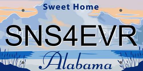 SNS4EVR Alabama License Plate