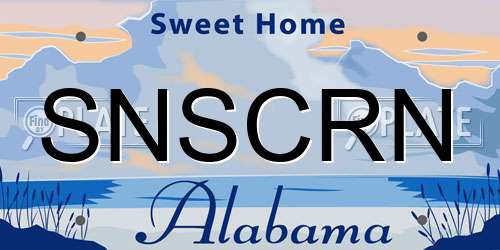 SNSCRN Alabama License Plate