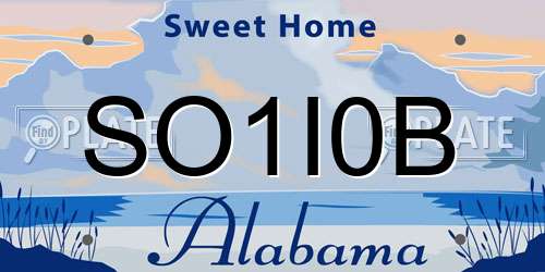 SO1I0B Alabama License Plate