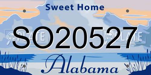 SO20527 Alabama License Plate