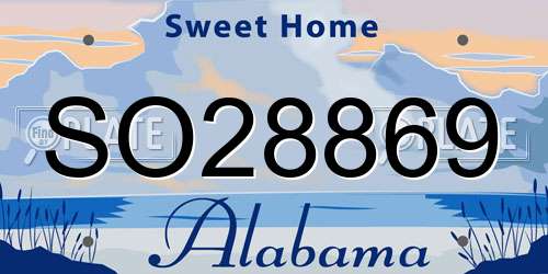 SO28869 Alabama License Plate