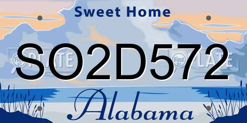 SO2D572 Alabama License Plate