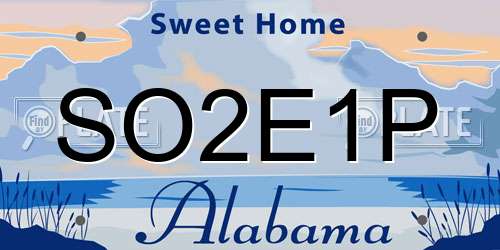 SO2E1P Alabama License Plate