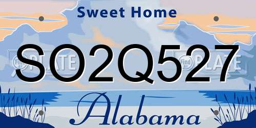 SO2Q527 Alabama License Plate