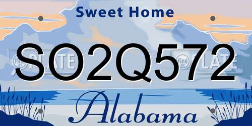 SO2Q572 Alabama License Plate