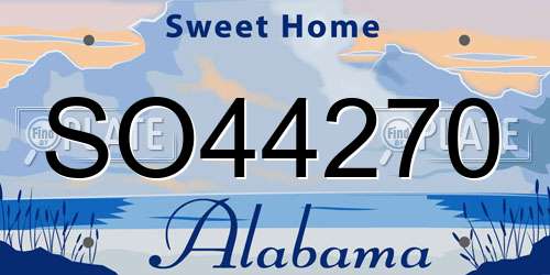 SO44270 Alabama License Plate