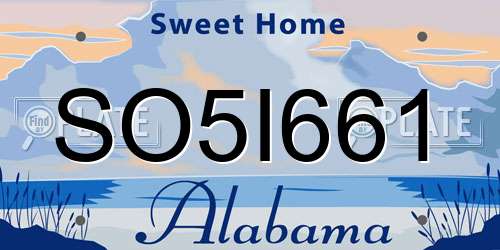 SO5I661 Alabama License Plate
