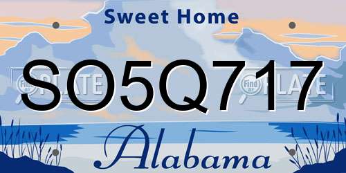 SO5Q717 Alabama License Plate