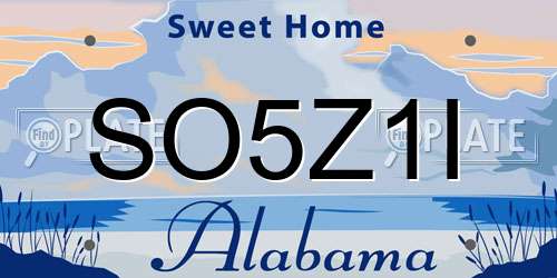 SO5Z1I Alabama License Plate
