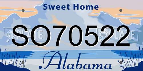 SO70522 Alabama License Plate