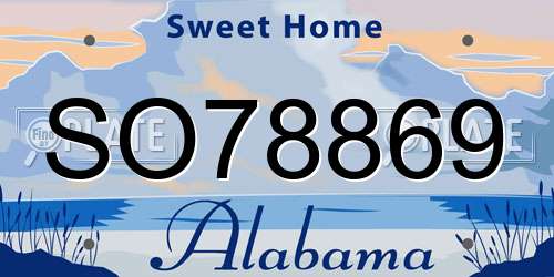 SO78869 Alabama License Plate
