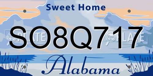 SO8Q717 Alabama License Plate